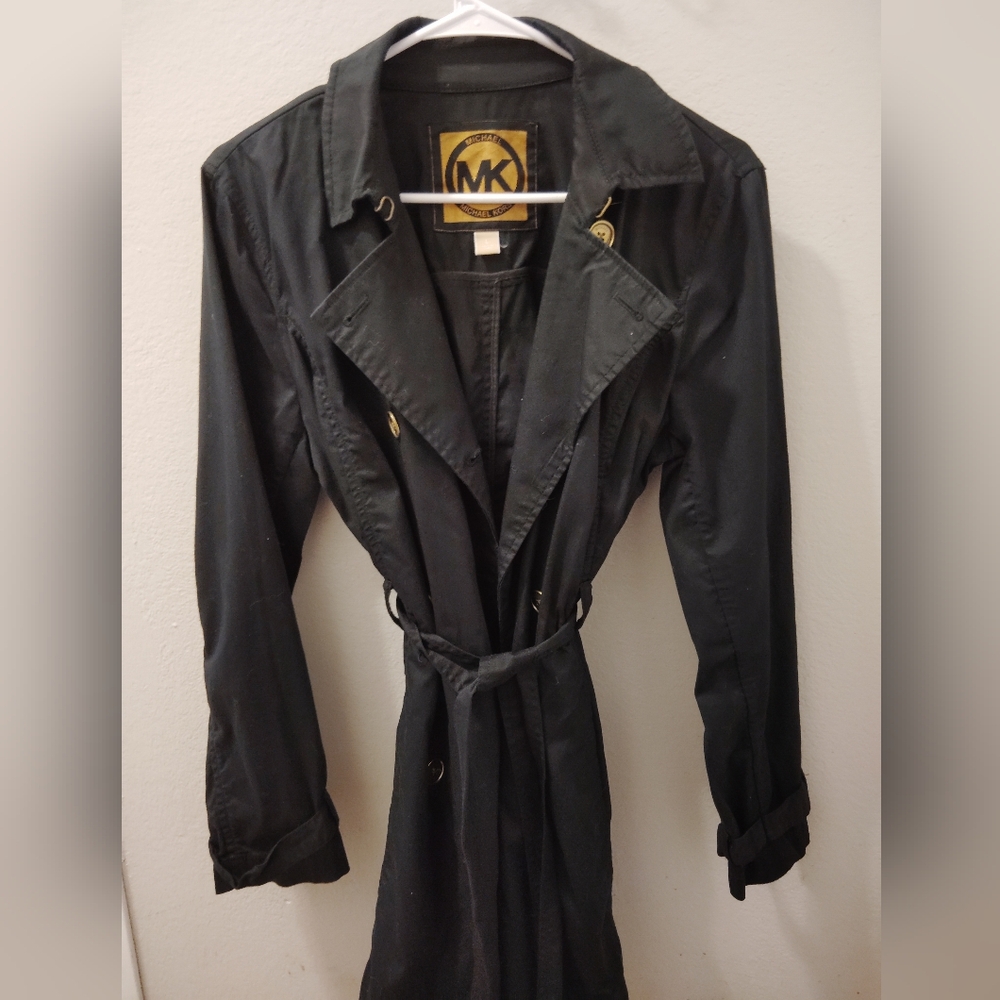 🦋Michael Kors Black Trench Coat - Classic Belted Women's Jacket